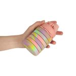 Fľaša na vodu bidon silikónová skladacia s rukoväťou športová 500ml dúha – Obrázok 10