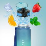 Fľaša na vodu športová fľaša s náustkom BPA FREE 600ml modro-zelená – Obrázok 10