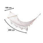 Záhradná hojdacia sieť boho mesh tassel 200cm sivá – Obrázok 2