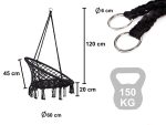 Hojdacie kreslo Čapí hnízdo s operadlom čierne 80 cm – Obrázok 3