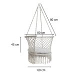 Záhradná hojdačka Bocianie hniezdo s operadlom sivá 80 cm 150 kg – Obrázok 5