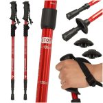 Nordic walking palice skladacie 2 kusy červené