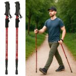 Nordic walking palice skladacie 2 kusy červené – Obrázok 7