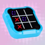 Kruhový kríž kríž elektronická logická hra tic tac toe prenosná konzola modrá – Obrázok 8