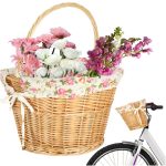 Prútený kôš na bicykel predný kôš tkaná kvetinová vložka – Obrázok 12