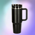 Termohrnček so slamkou a rukoväťou termosky 1200ml čierny – Obrázok 11