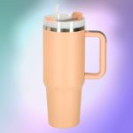 Termohrnček so slamkou a rukoväťou termosky 1200ml púdrovo ružový – Obrázok 11