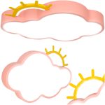 LED stropné svietidlo plafón pre detskú izbu stmievateľné LUMELA + diaľkové ovládanie cloud pink – Obrázok 2