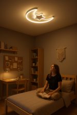 LED stropné svietidlo do detskej izby stmievateľné LUMELA + diaľkové ovládanie moon white – Obrázok 4
