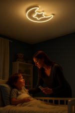 LED stropné svietidlo do detskej izby stmievateľné LUMELA + diaľkové ovládanie moon white – Obrázok 5