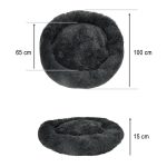 Plyšový vankúš pre psa 100 cm tmavo sivý – Obrázok 7