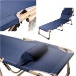 Skladacia turistická poľná posteľ kanada 193 cm námornícka modrá – Obrázok 2