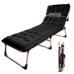 Turistické skladacie poľné lôžko 198 cm čierne
