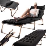 Turistické skladacie poľné lôžko 198 cm čierne – Obrázok 7
