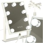 Zrkadlo na líčenie LED so žiarovkami USB 25x30cm – Obrázok 8
