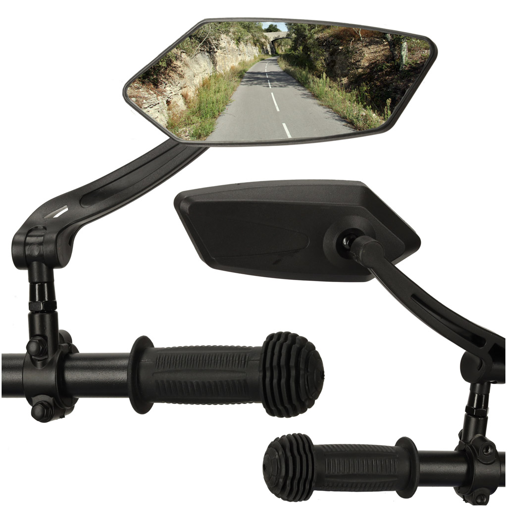 Lusterko-rowerowe-wsteczne-podluzne-na-kierownice-regulowane-360-143299 Nastaviteľné 360 spätné zrkadlo na bicykel 2ks – Obrázok 1