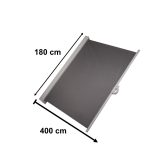 Markíza na bočnú terasu LUARO sťahovacia 180 x 400 cm sivá – Obrázok 3