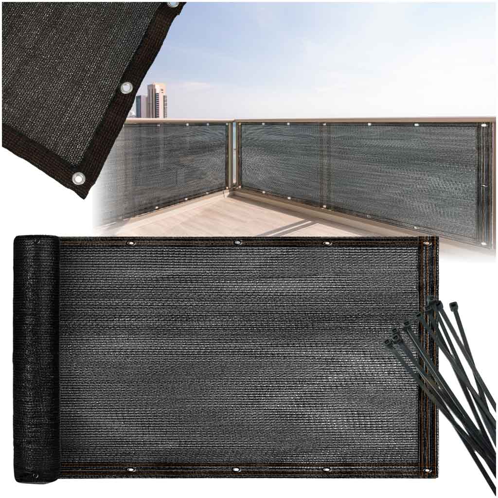 Oslona-balkonowa-LUARO-mata-maskujaca-siatka-cieniujaca-na-balkon-taras-150g-m2-100x700cm-167021 Balkónový kryt LUARO maskovacia rohož tieniaca sieť na balkón terasu 150g/m2 105x700cm UV + Tritics – Obrázok 1