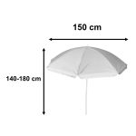 Plážový slnečník nastaviteľný rozbitný UV skladací 150cm sivý – Obrázok 3
