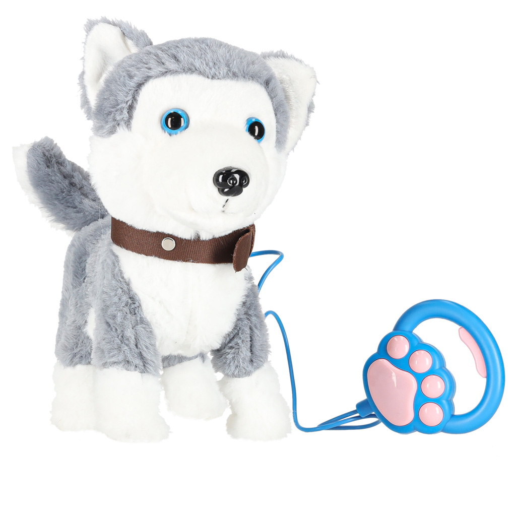 Piesek-interaktywny-na-smyczy-szczeka-chodzi-rusza-ogonem-Husky-175342 Interaktívny pes na vodítku šteká chodí vrtí chvostom Husky – Obrázok 1