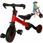 Trojkolka Fix Mini bežecká trojkolka 3v1 s pedálmi červená – Obrázok 12