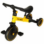 Trojkolka Fix Mini bežecká trojkolka 3v1 s pedálmi žltá – Obrázok 5