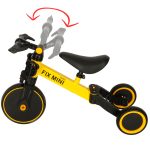 Trojkolka Fix Mini bežecká trojkolka 3v1 s pedálmi žltá – Obrázok 8