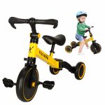 Trojkolka Fix Mini bežecká trojkolka 3v1 s pedálmi žltá – Obrázok 12