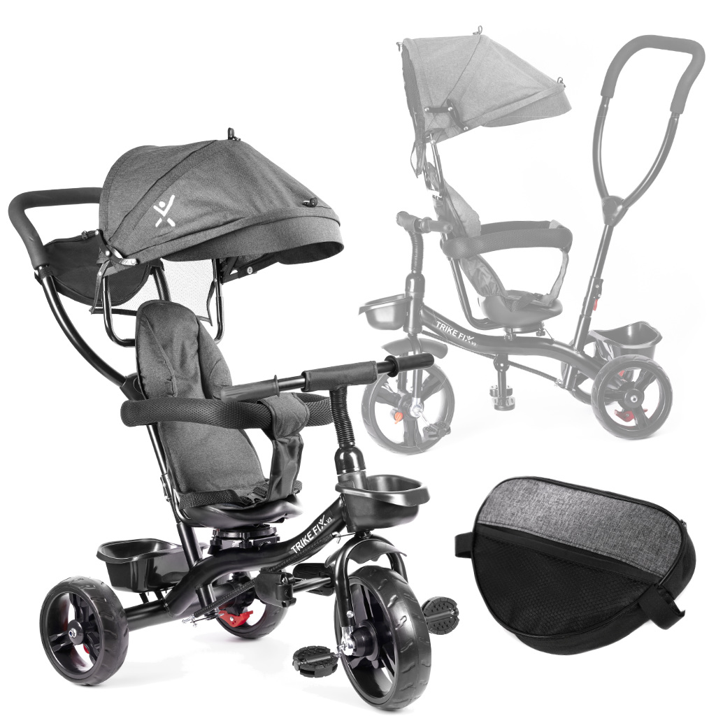 KX6200_1 Rowerek trójkołowy Trike Fix Lite granatowy 1-2 Trojkolka Fix Lite trojkolka šedá – Obrázok 1