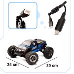RC auto Q901 bezkartáčové 1:16 2.4G 4CH 52km/h modré – Obrázok 3
