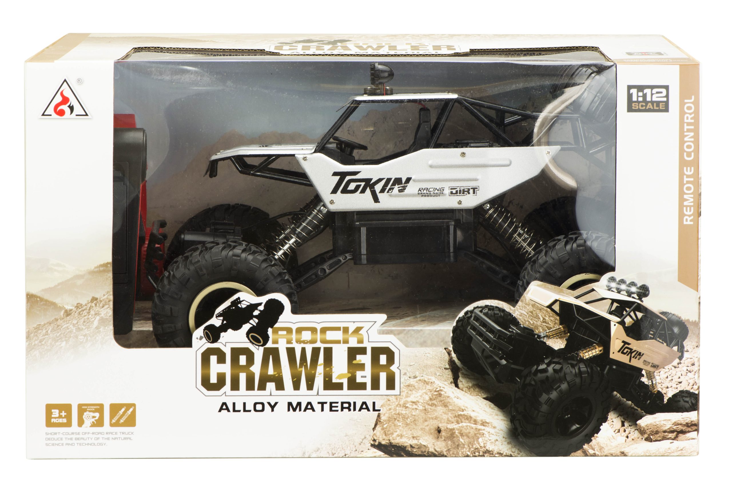 Samochod-RC-zdalnie-sterowany-Rock-Crawler-1-12-4WD-METAL-srebrny-138171 RC auto Rock Crawler 1:12 4WD METAL strieborná – Obrázok 1