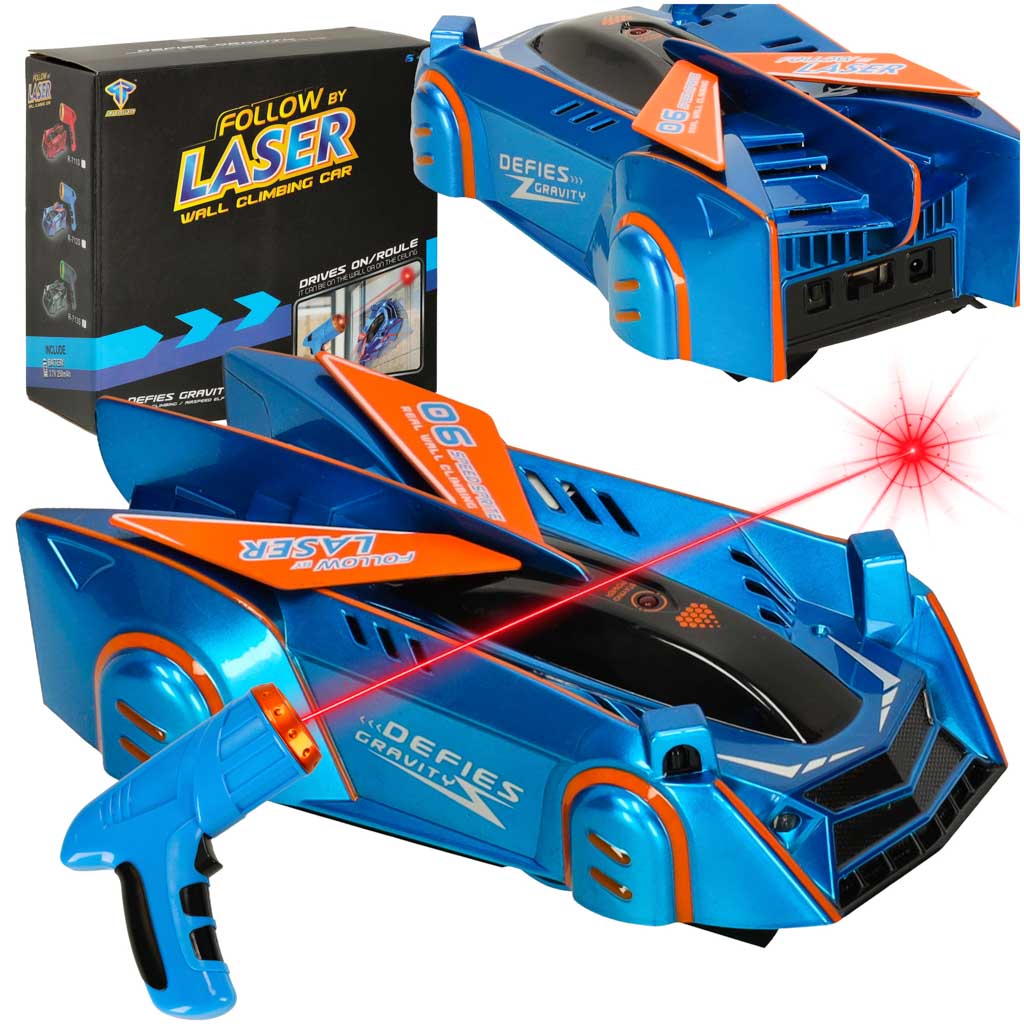 Samochod-zdalnie-sterowany-Laser-Car-niebieski-163988 RC laserom ovládané nástenné modré laserové auto – Obrázok 1