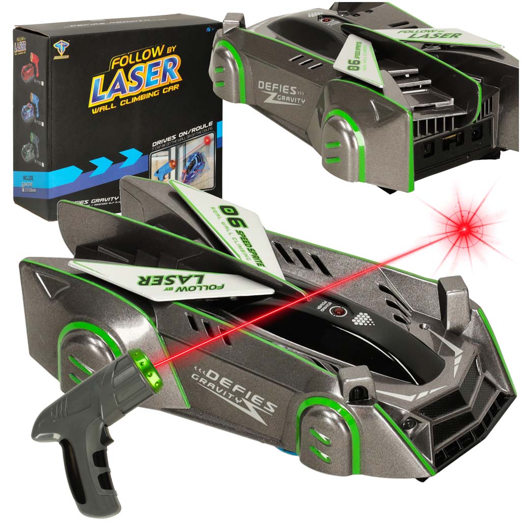 Samochod-zdalnie-sterowany-Laser-Car-szary-163999 RC laserom riadené auto jazdiace po stene na laserovej šedi – Obrázok 1