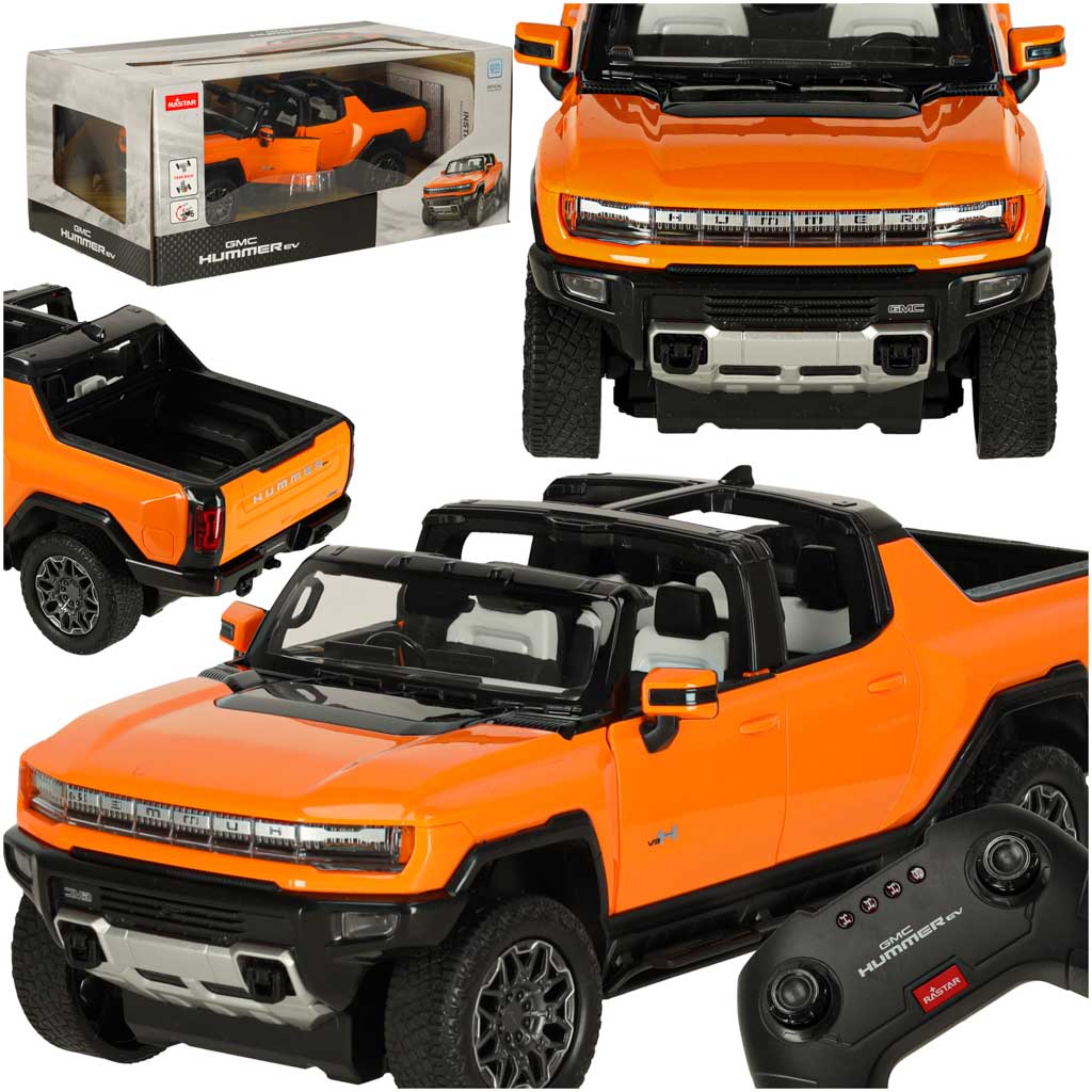Samochod-zdalnie-sterowany-Rastar-93000-Hummer-EV-1-16-pomaranczowy-163141 RC auto 1:16 Hummer EV oranžová – Obrázok 1
