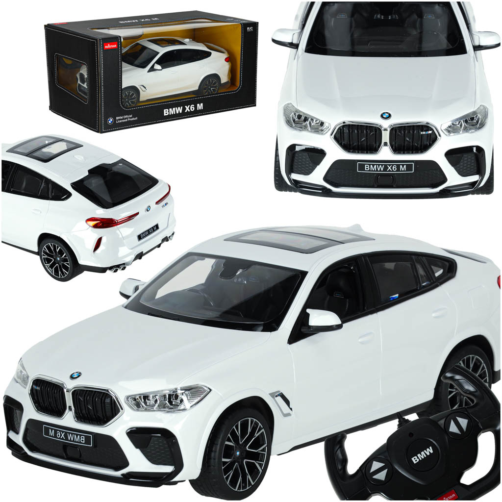 Samochod-zdalnie-sterowany-Rastar-99200-BMW-X6-M-1-14-bialy-163081 RC auto 1:14 BMW X6 M biele – Obrázok 1