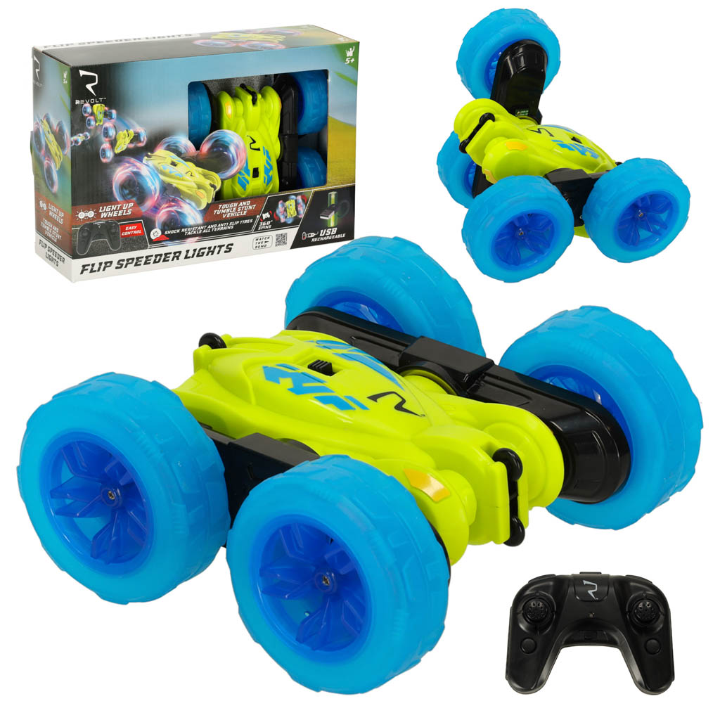 Samochod-zdalnie-sterowany-Revolt-Flip-Speeder-158704 RC auto na diaľkové ovládanie Revolt Flip Speeder so svietiacimi kolesami – Obrázok 1