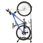 Stojan na bicykel jednoduchý vysoký pevný kovový čierny – Obrázok 7
