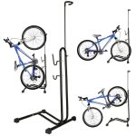 Stojan na bicykel jednoduchý vysoký pevný kovový čierny – Obrázok 9