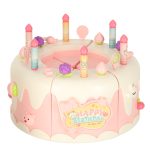 Narodeninová torta nahromadená na rezanie suchý zips hudba svetlo kuchyňa 16 kusov ružová – Obrázok 3