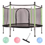 Detská záhradná trampolínová sieť 140 cm zelená – Obrázok 8