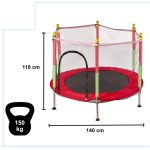 Detská záhradná trampolína 140 cm červená – Obrázok 4
