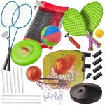 Športový set 5v1 bedminton basketbal volejbal tenis frisbee – Obrázok 2