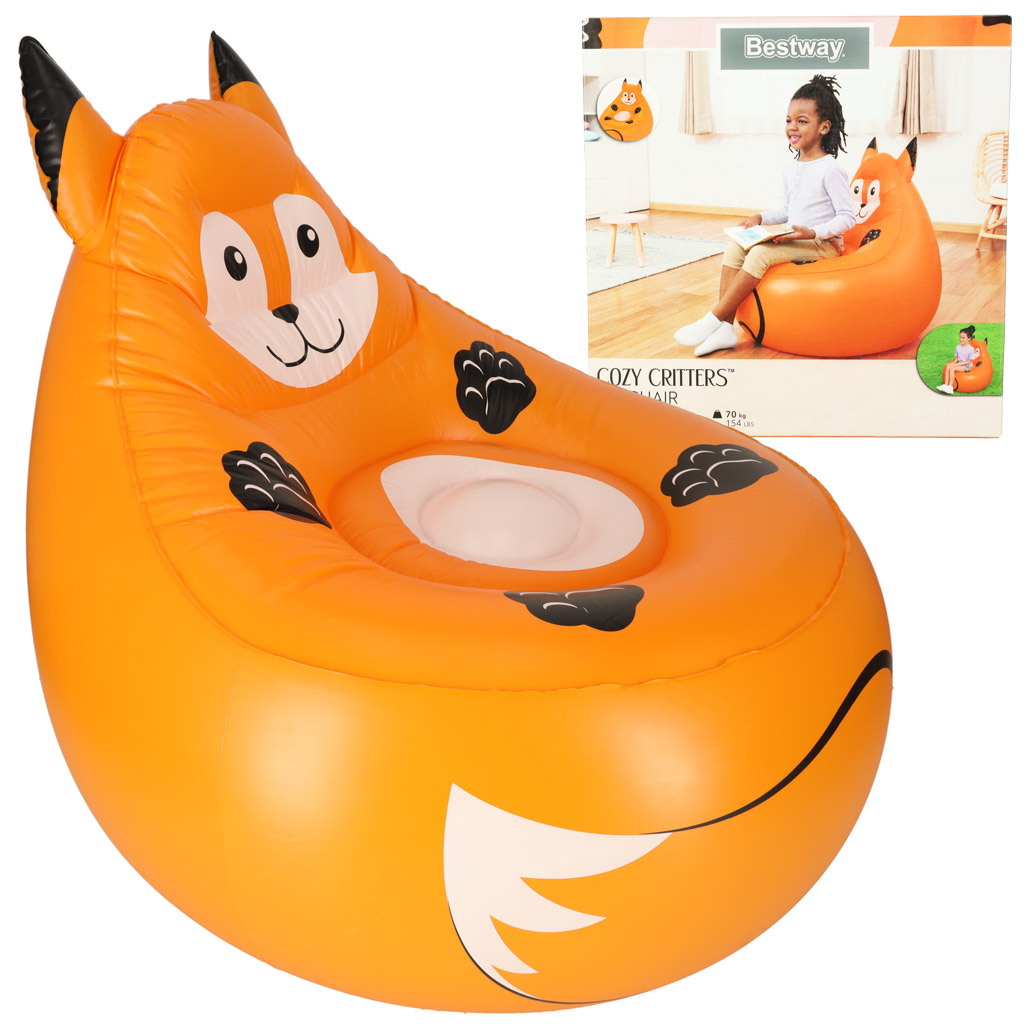 BESTWAY-75116-Fotel-dmuchany-puf-lis-70kg-144748 BESTWAY 75116 Nafukovacie pufovacie kreslo Fox – Obrázok 1