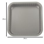 Plech na pečenie na nákypy, koláče, pizzu 24 cm x 24 cm sivý – Obrázok 5