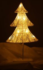 Vianočný stromček stojaca dekorácia 39cm 10LED teplá žltá napájaná batériami – Obrázok 3