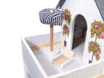 MDF drevený domček pre bábiky + nábytok 78cm čierny LED – Obrázok 4
