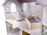 Drevený domček pre bábiky + nábytok 70cm sivý – Obrázok 11