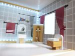 MDF drevený domček pre bábiky + nábytok 78cm čierny LED – Obrázok 19