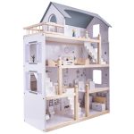 Drevený domček pre bábiky + nábytok 80cm – Obrázok 3