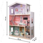 Drevený domček pre bábiky + nábytok pastel 117cm – Obrázok 2